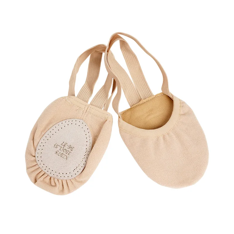 Scarpe da ballo in tessuto elastico Calzini per donne e ragazze Balletto Danza Rotazione Mezzo piede Slip-On Scarpe da allenamento con suola morbida