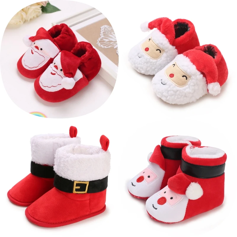 

Christmas Baby Boots 0-18 Months Winter Warm First Walkers Soft Sole Boys Girls Holiday Party Cute