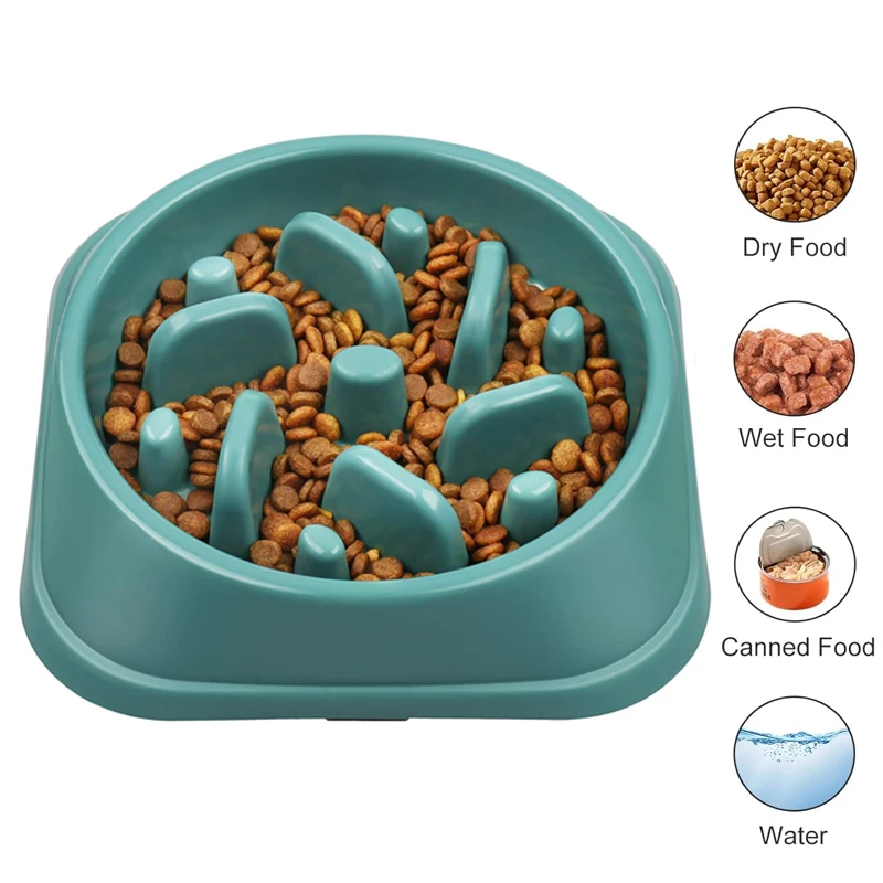 مغذيات الأكل البطيء للكلاب مكافحة الاختناق القلق الكلب لغز وعاء طعام التحفيز العقلي وعاء الحيوانات الأليفة عدم الانزلاق أطباق الكلاب كبيرة #2
