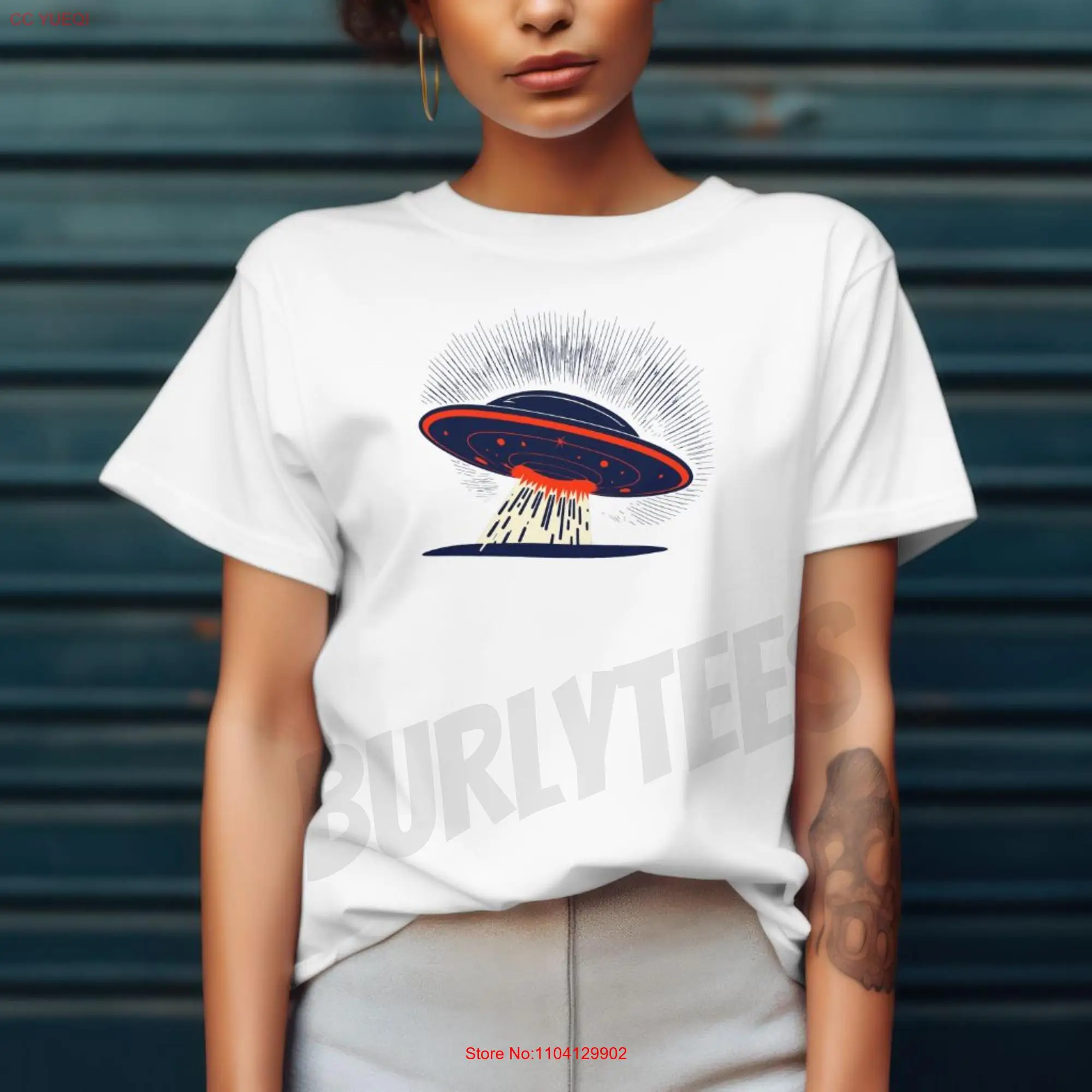 

Vintage Flying Saucer T Shirt Retro UFO Classic Alien Design Unique for Sci Fi Fans and Nostalgia Seekers