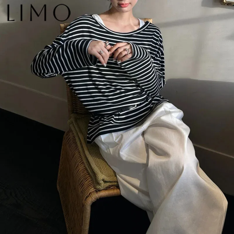 

LIMO Designer Color Block Two Piece Set Long Sleeve Tshirt Vest Casual Elegant Premium Quality Spring Summer 2025 Outfit