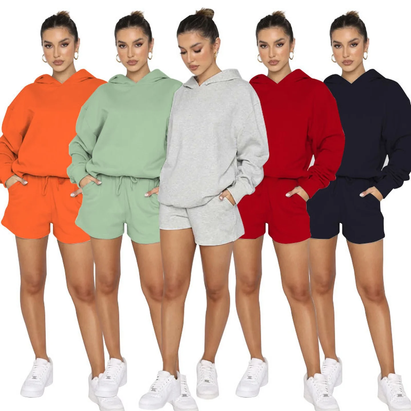 

Faionable Casual Hooded Long Sweater orts Set Women's Spring Season Winter Collection Similar to Mall Stos Online And O...