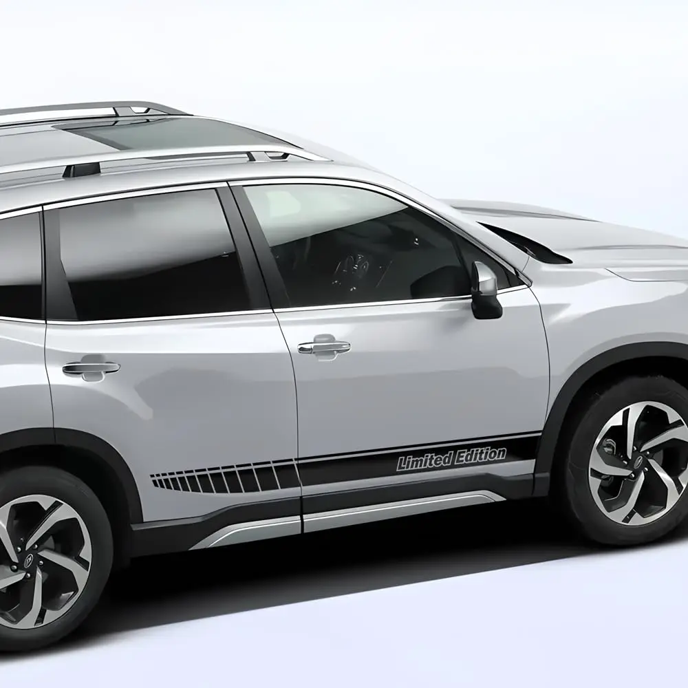 2 Buah Stiker Tempel Vinil Garis Balap Rok Samping Pintu Mobil Panjang 66 "Kompatibel dengan Subaru Forester 2014-2025