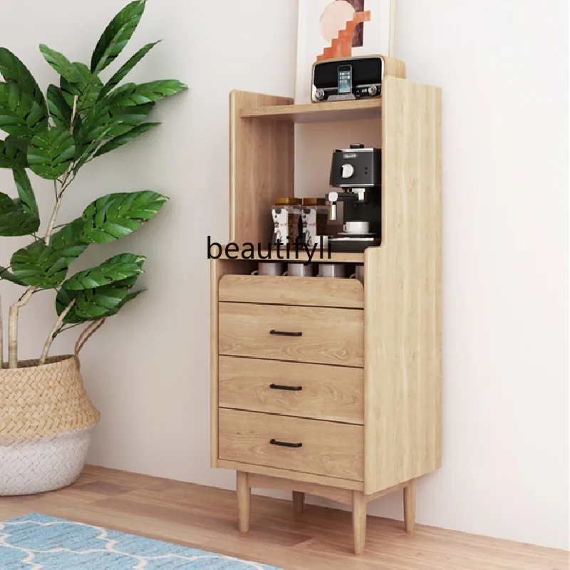 Simple Modern Multi-Functional Microwave Oven Coffee Machine Integrated Sideboard Cabinet Living Room Narrow Side Locker