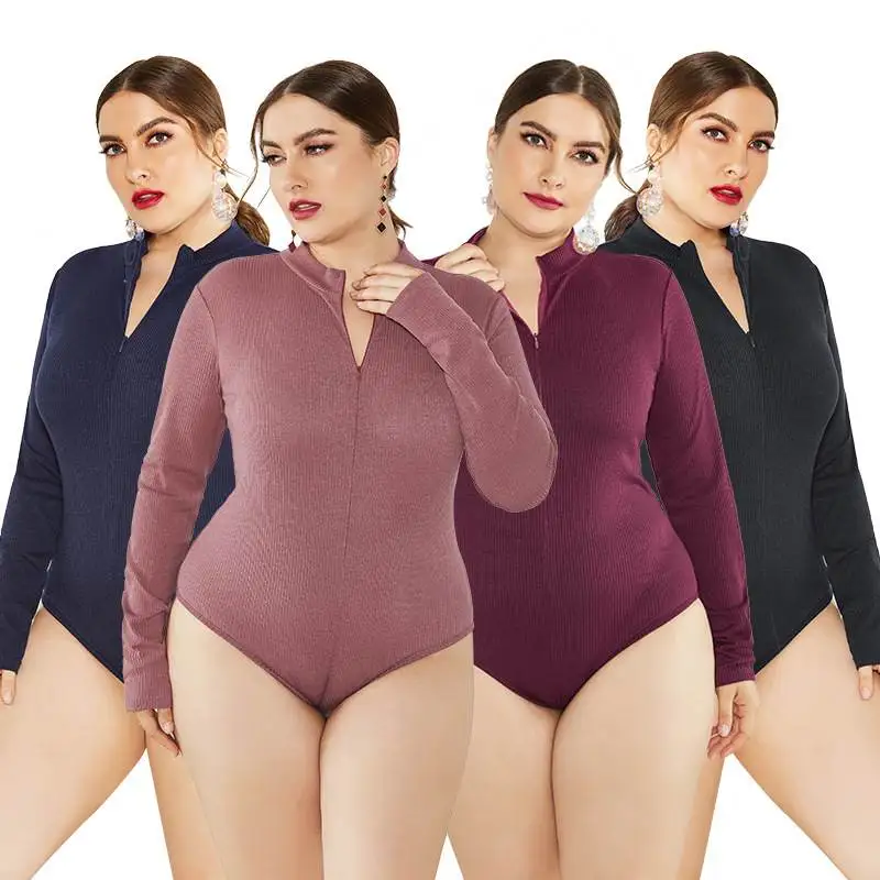 

Осенние вязаные длинные боди размера плюс, женские удобные эластичные трикотажные изделия, модная одежда больших размеров