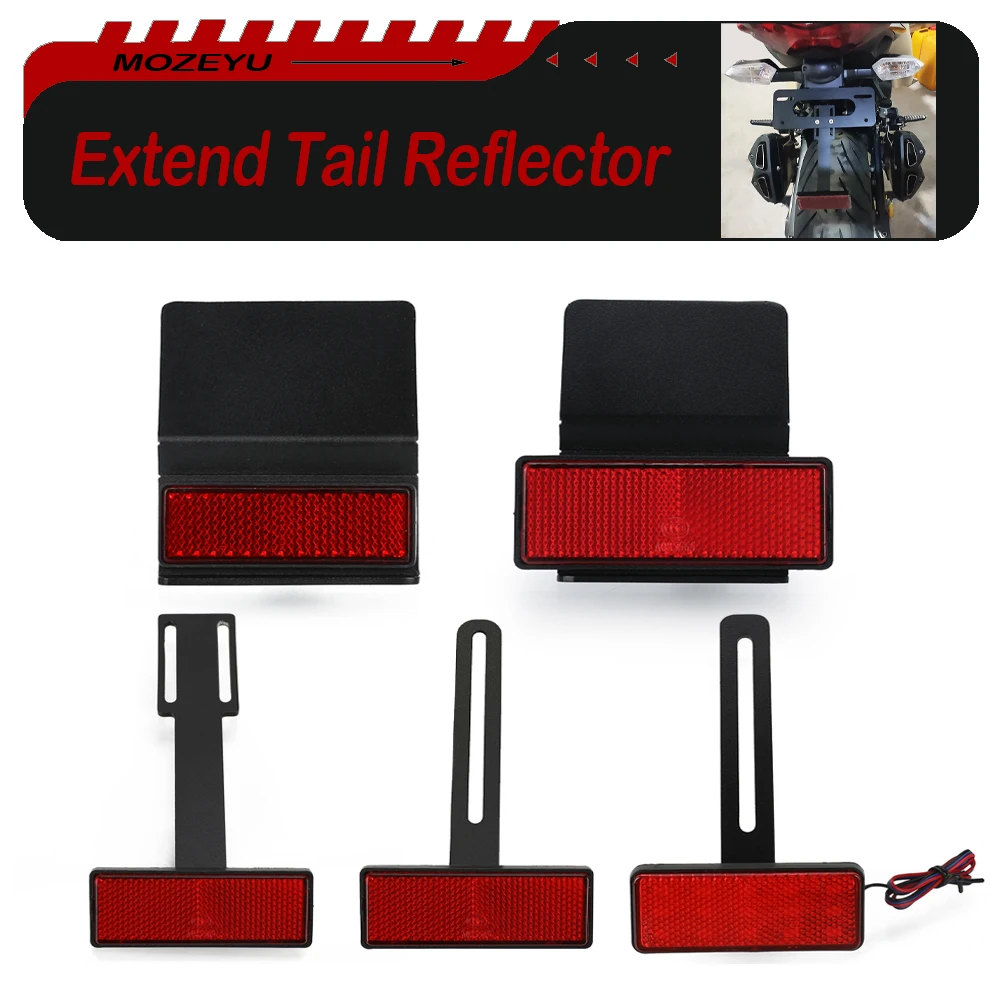 Piezas de soporte para matrícula, Reflector trasero extensible, señal de giro, piezas de luz Led de matrícula, accesorios eliminadores de guardabarros de motocicleta