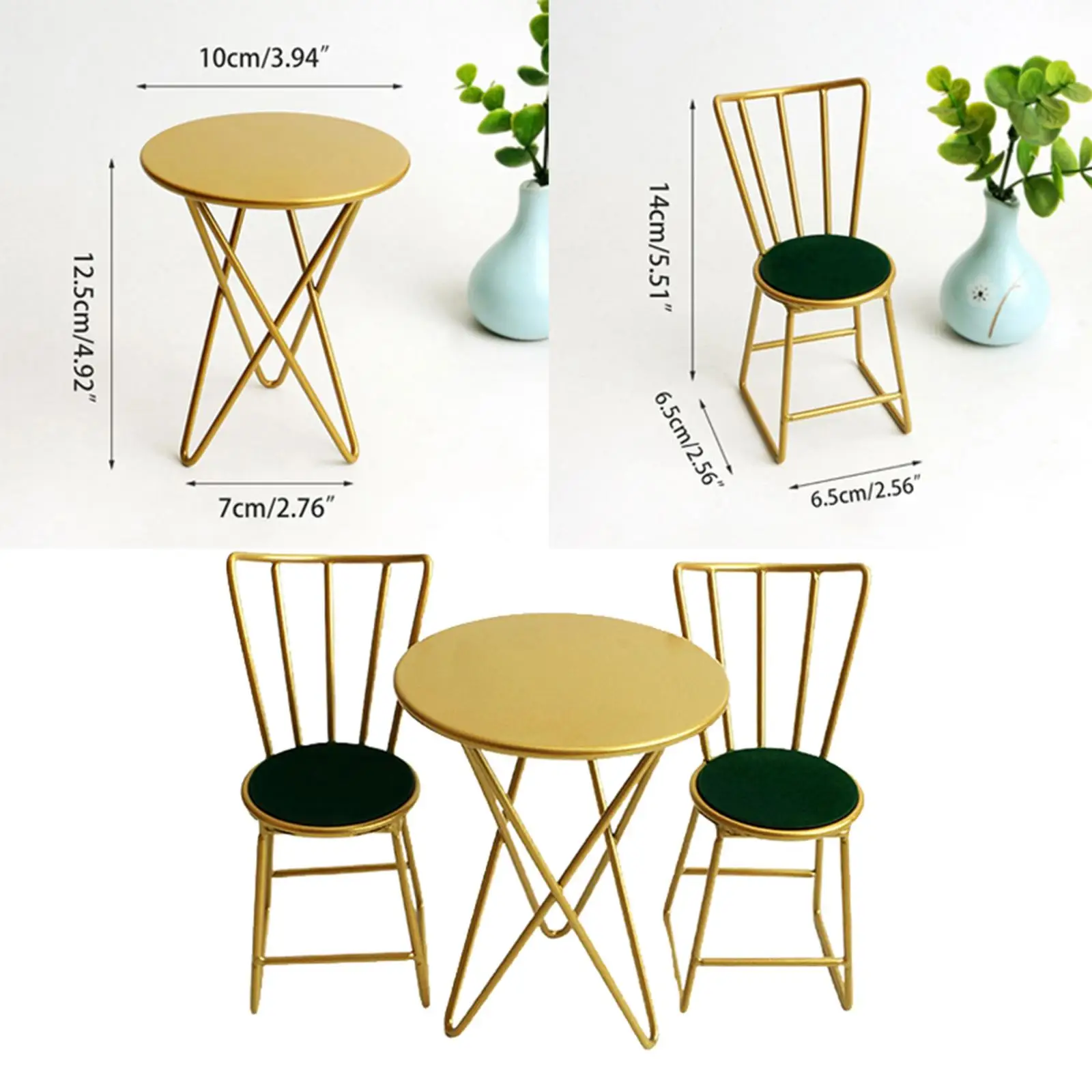 1:6 Vintage Puppenhaus Tisch und Stühle Set Dekoration Rollenspiel Spielzeug