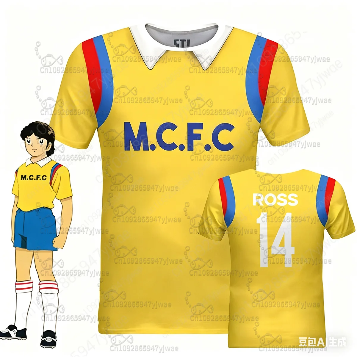 Captain Tsubasa Football Jersey 3D Johnson Print Benji Julian Ross Soccer T-Shirts Summer Children's Men Sports Fitness T-shirt