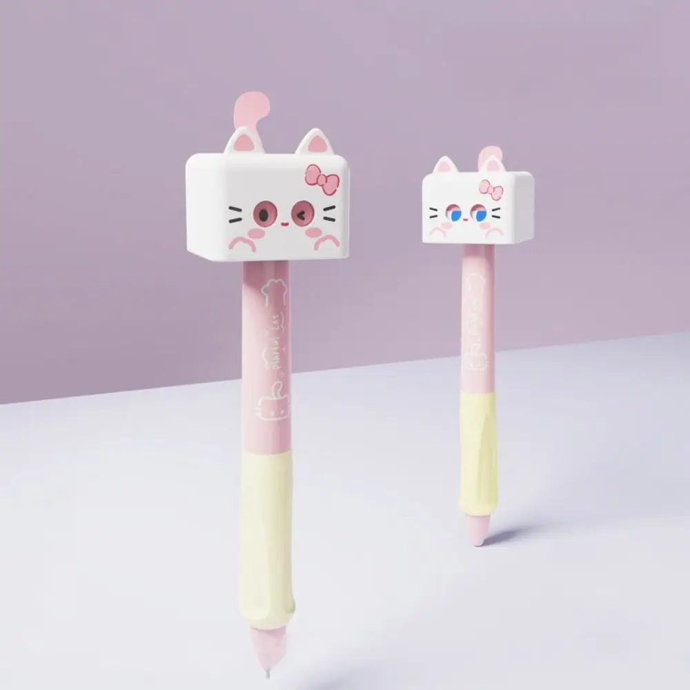 

4 шт./кор., гелевая ручка с милым котом, гладкая шариковая ручка для снятия стресса, быстросохнущая, 0,5 мм, нейтральная ручка с черными чернилами, школьный офис