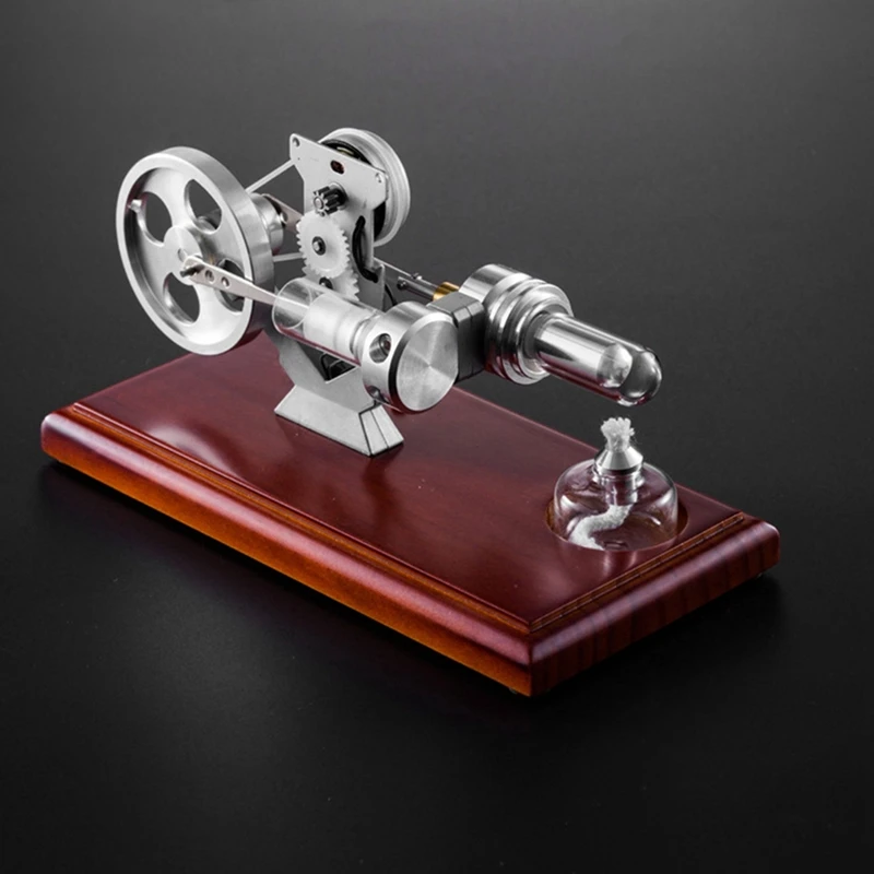 Retro Style Hot Air Stirling Engine Motor Model Flywheel Design Educational Electricity Generator Teacher Toy Kids Gift