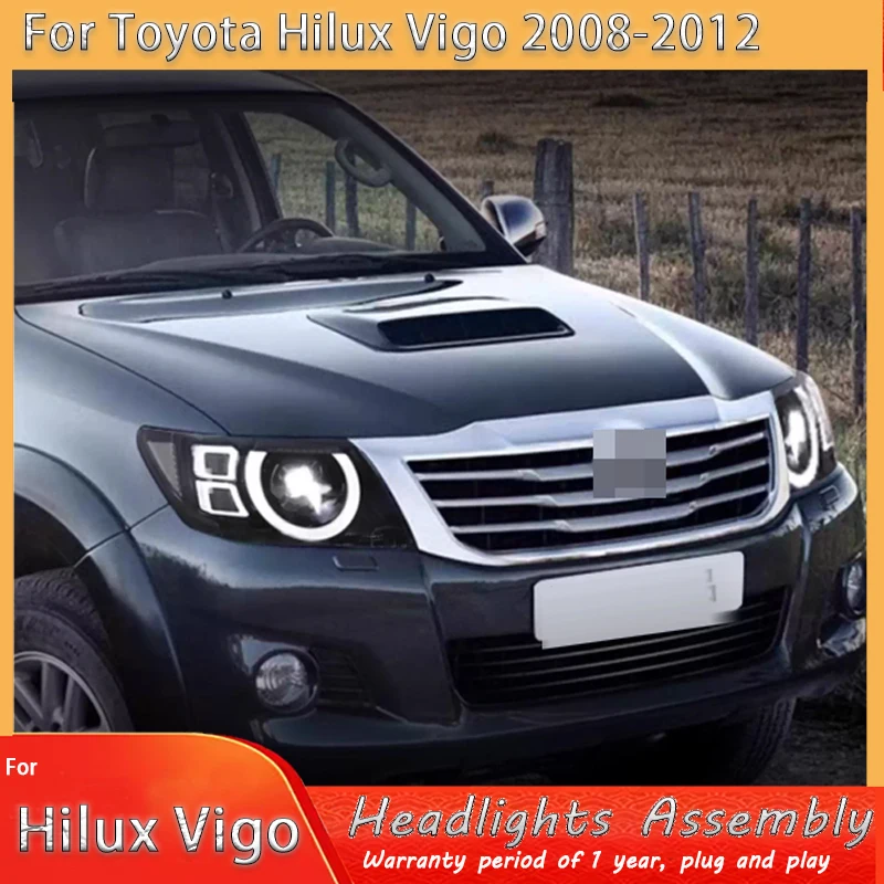 

Car Lights LED Headlights For Toyota Hilux Vigo 2008 2009 2010 -2014 Signals Auto Accessories Daytime Running Lights Headlight