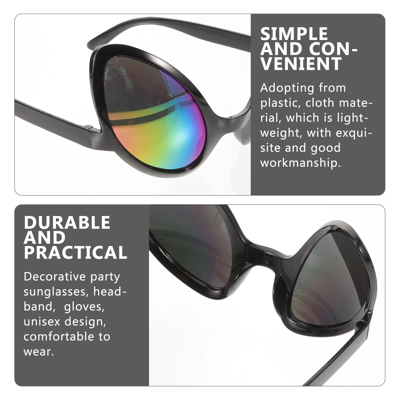 

1 Set Party Costume Accessories Lightweight Headband Gloves Sunglasses For Festival Cosplay Valentine Photography Portable Props