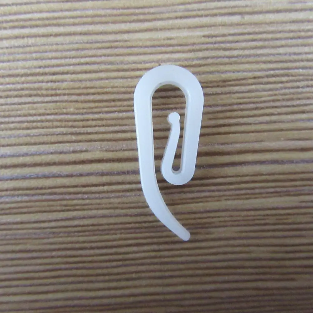 100PCS White Plastic Curtain Hanging Hooks Pull Pleated Tape Hooks For Window Curtain Rings Header Durable Accessories cp057