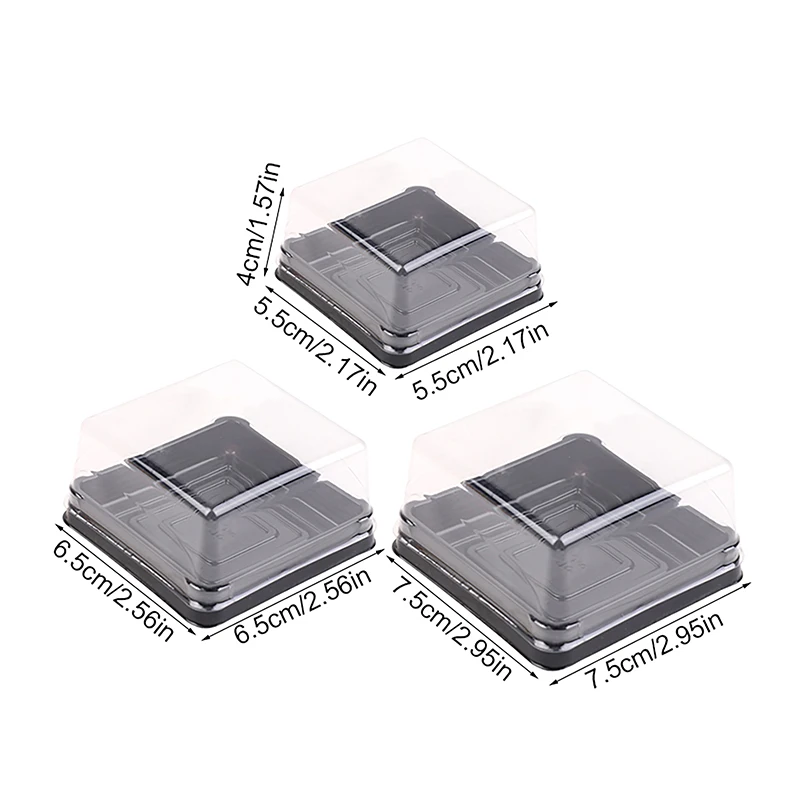 M-50Pcs Dessert Egg-Yolk-Puff BoxTransparent Square Plastic Muffin Packaging Boxes Moon Cake Container Baking Food Packing - view 6