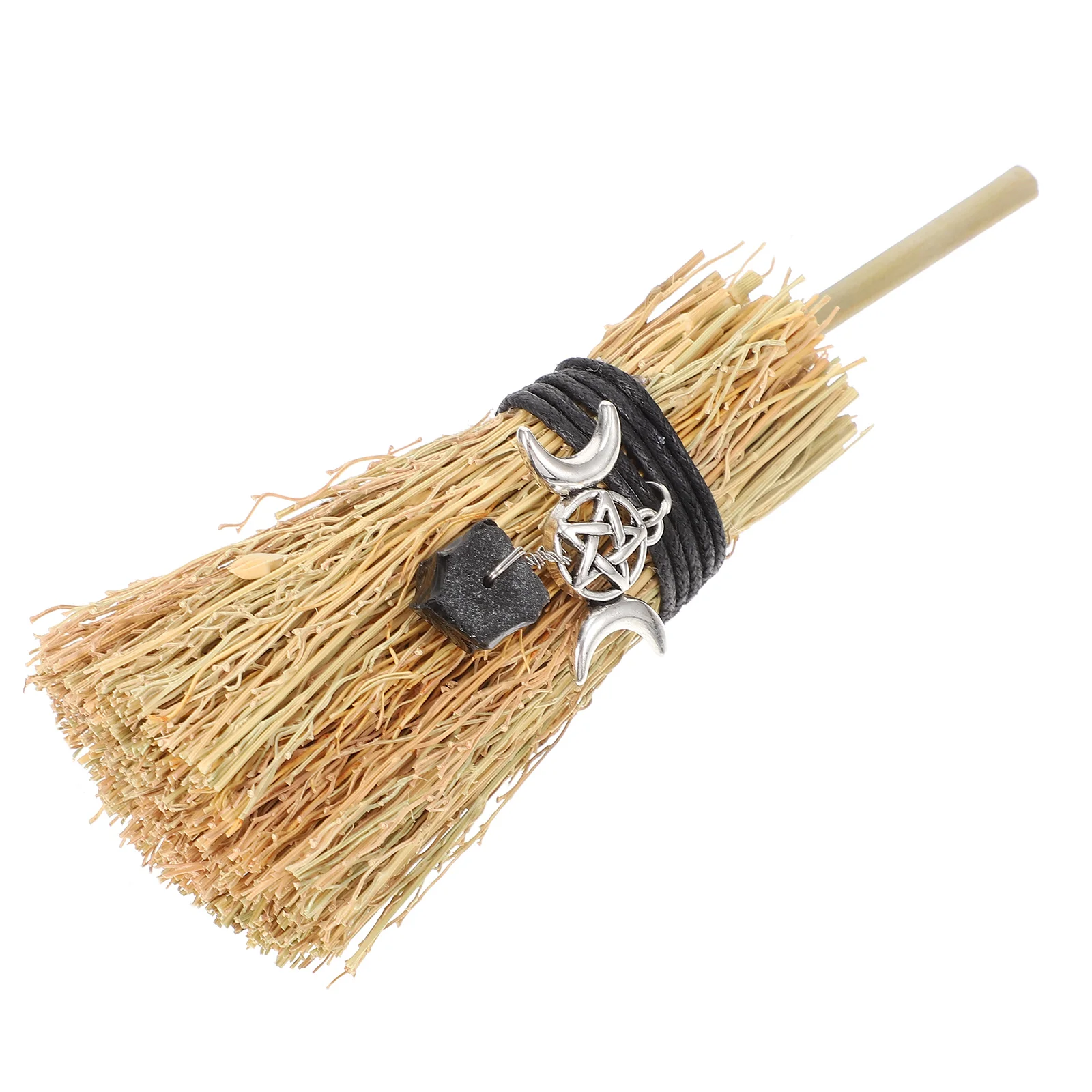 

Wooden Halloween Broom Costume Party Prop Photo Decoration Witch Cosplay Accessory Event Supply 1pc