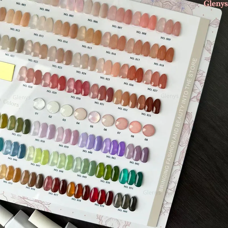 Glenys 60 Stück * 15 ml wasserbefeuchteter, eisdurchlässiger Nagellack, Gel-Netz, rot, beliebte Farbkarte, einweichendes Gel-Nagellack-Set