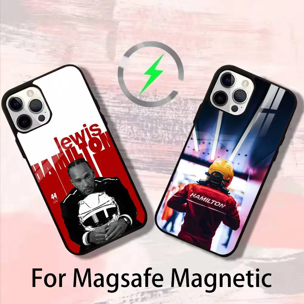 

L-Lewis H-Hamilton 44 Phone Case For iPhone 17 16 15 14 13 12 Pro Max Plus for Magsafe Mirror Wireless Magnetic Cover