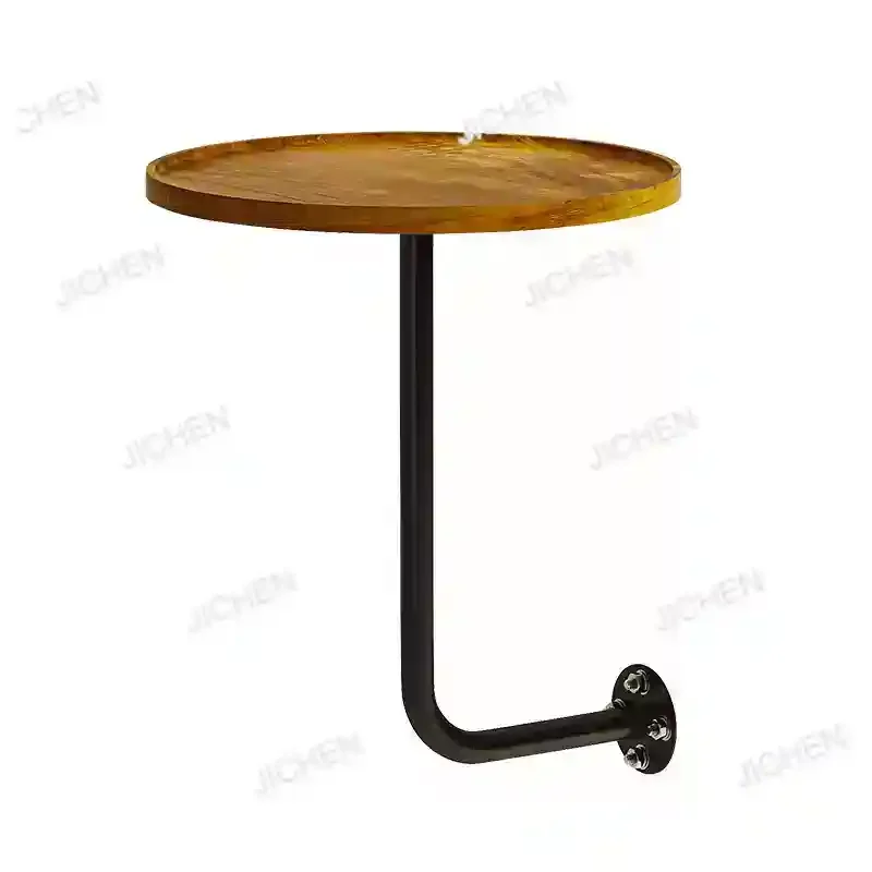 

Минималистичный деревянный настенный столик, небольшой круглый стол для сидения в кафе, модный стол для хлебобулочных изделий, мебель для декора магазина чая с молоком