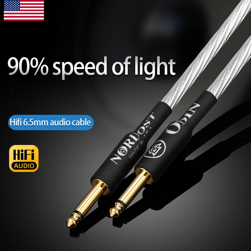 ODIN Hifi 6.5mm to 6.5mm Audio Cable High Quality Pure Silver 6.35mm Mono Aux Guitar Cable for Guitar Mixer Amplifier Speaker