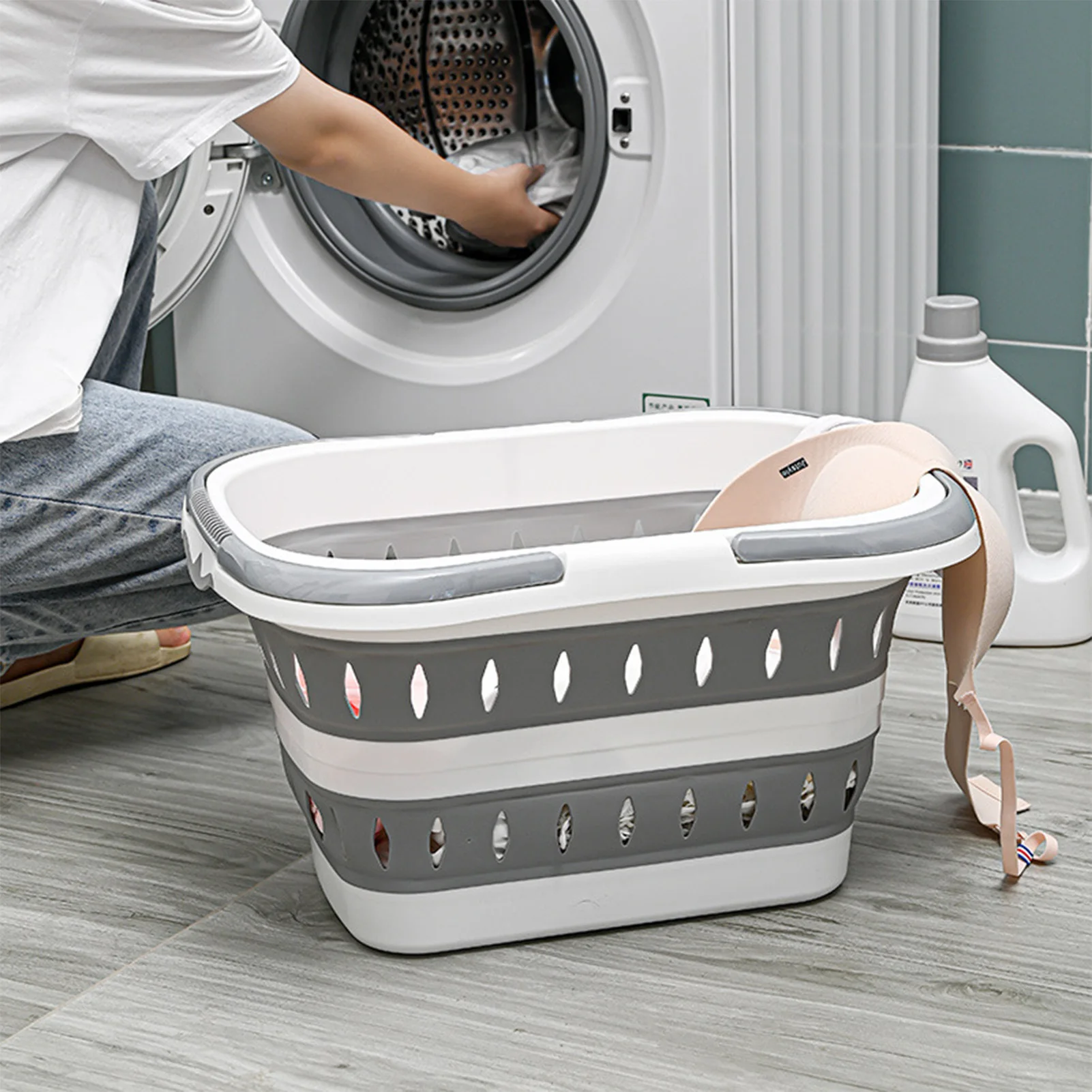 

Foldable Laundry Basket Large Capacity Change Clothes Duvet Covers Storage Basket Anti Odor Hollow Storage Basket Organizers