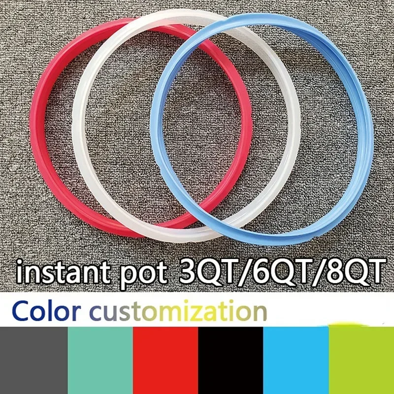 Electric Pressure Cooker/Instant Pot Silicone Sealing Ring, 3QT, 5QT, 6QT, 8QT, Pressure Cooker Gasket, Replace Rubber Seal