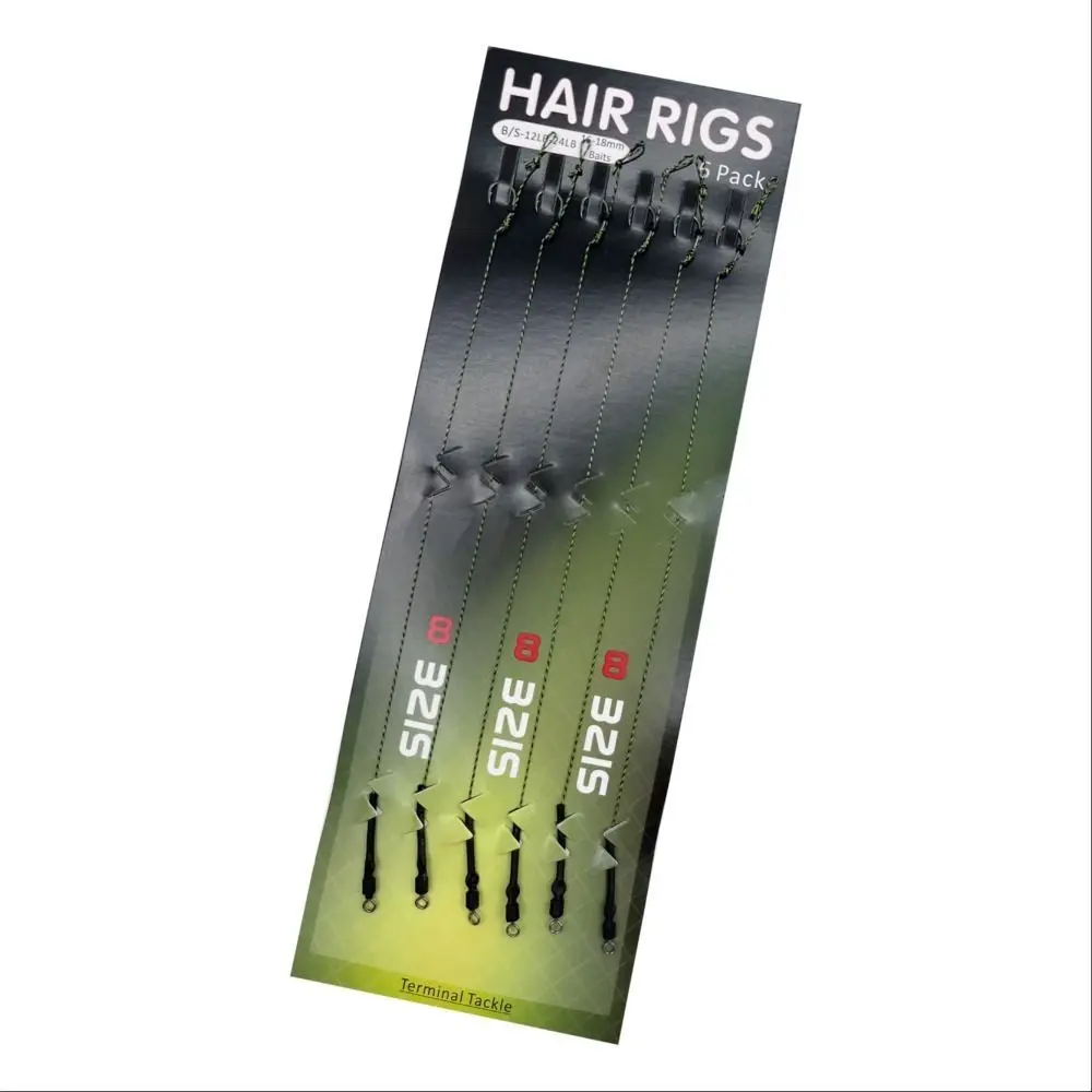 

6PCS/Lot Size 2#-8# Link Tied Rigs Rig Hooks Strong Strength Hair Rig Fishing Hook Artificial Iseama Tied Boilie Hook Saltwater