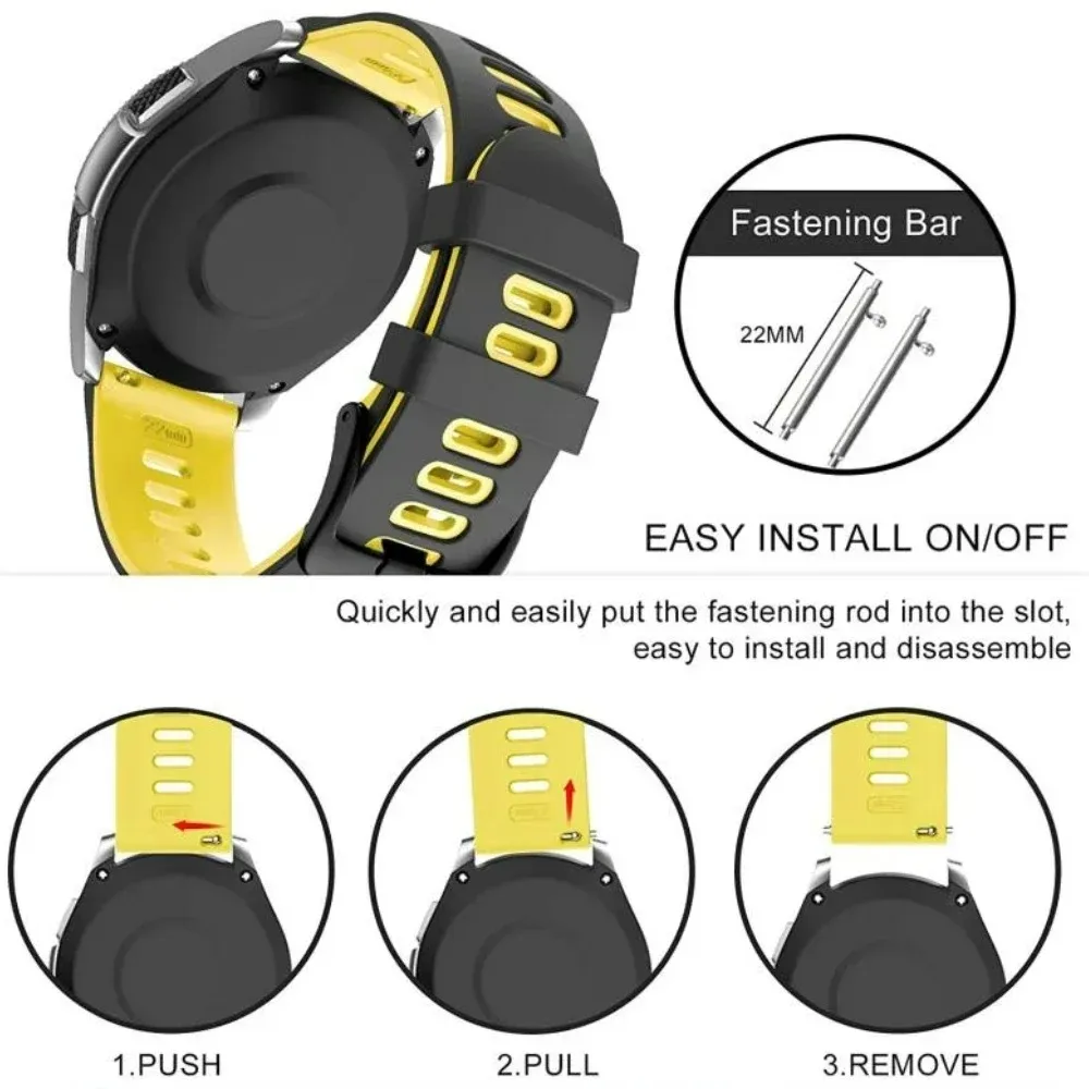 20mm 22mm Two-tone Silicone Strap for Amazfit Bip Max 6 5 Bracelet for Amazfit Active 3 2/Balance 3 2 Huawei Watch GT6 46mm Band