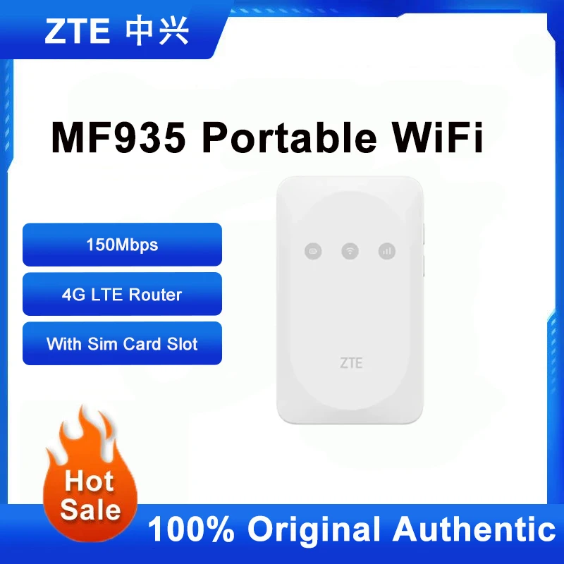 

Unlocked ZTE MF935 Portable Wireless WiFi 150Mbps Modem Outdoor Hotspot Pocket MiFi 4G LTE Router With Sim Card Slot 2000mAh