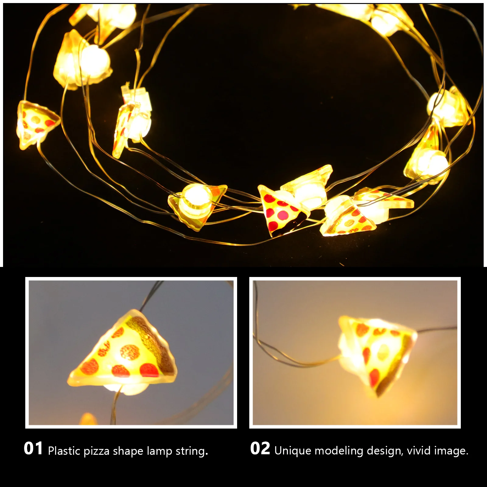 Light Post Garden Lights Party Home Ornament Pizza Shape Xmas Creative Scene Lamp Decor