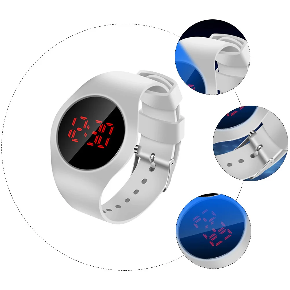 

2Pcs LED Digital Watch Simple Fashion Design Comfortable Adjustable Wristband Creative Electronic Watch for Students Boys Girls