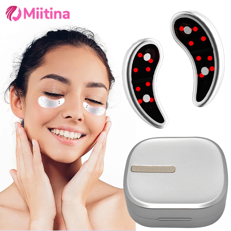 

EMS Pulse Micro-current Led Red Light Eye Care Therapy Device Eye Massager For Treatment Under Eye Wrinkle To Relieve Fatigue