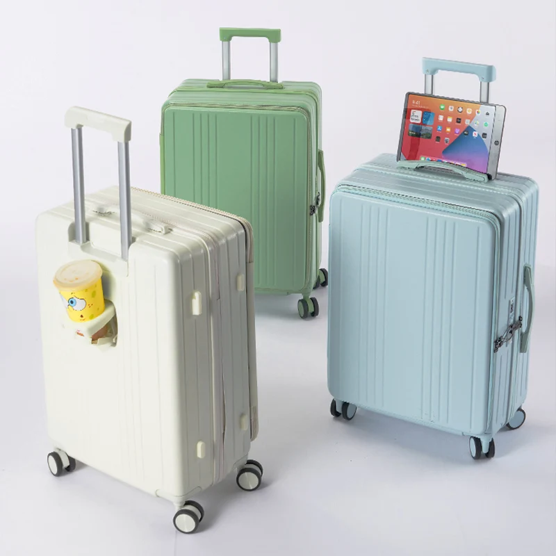 Side-opening Luggage Case for Women Man Integrated Large Deep Compartment 26-inch Trolley Travel Suitcase 20-inch Cabin Suitcase