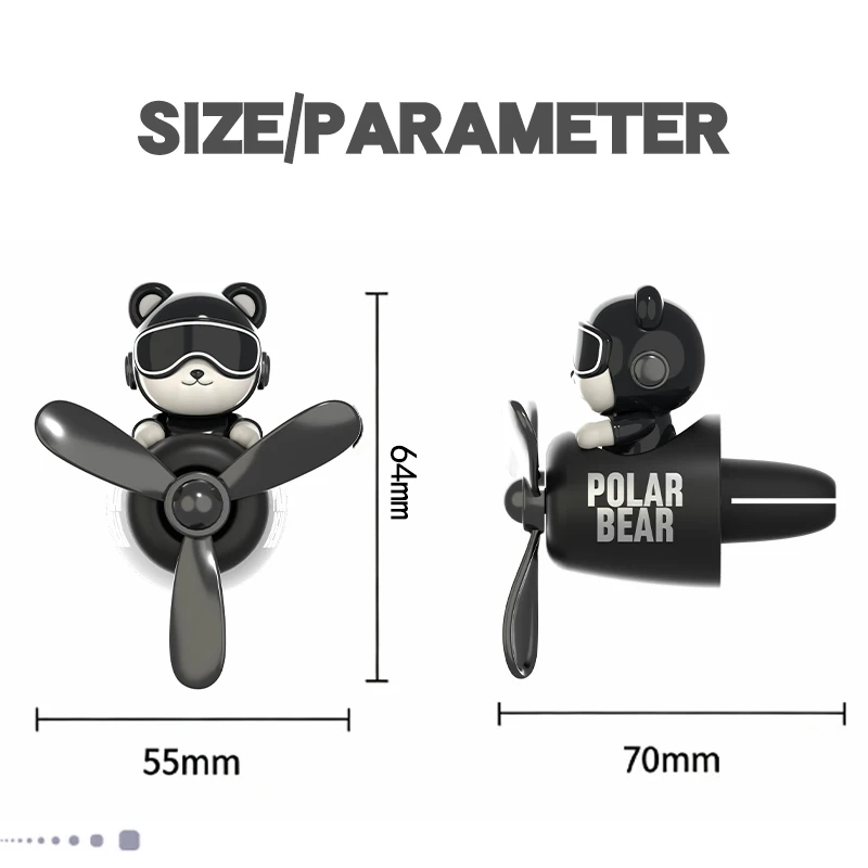 Unscented No perfume DIY fragrance diffuser car ornaments vent air freshener bear pilot rotate plane decorations accessories men - view 6