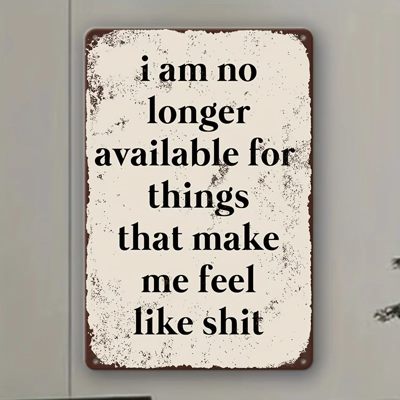 2D Flat, 1pc Vintage Metal Tin Sign Wall Art with 