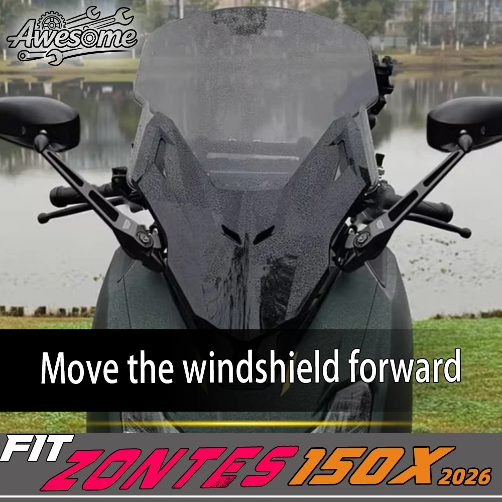 Front Windshield For Fit 2026 ZONTES 150X Rearview Mirror For X 150 150 X