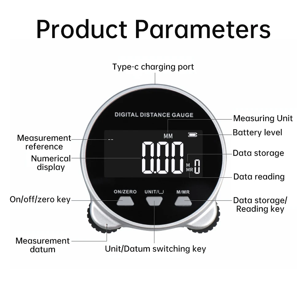 Electric Ruler Distance Meter Tape HD LCD Screen Ruler Tools Tape Measure Curve Irregular Object Multifunction ruler