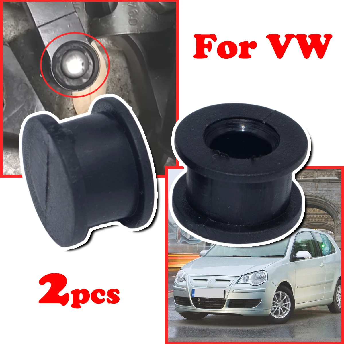 2pcs For VW Polo Golf Passat Jetta Beetle Tiguan Touran Scirocco AT Gear Shifting Cable End Connector Bushing Fix Repair Kit