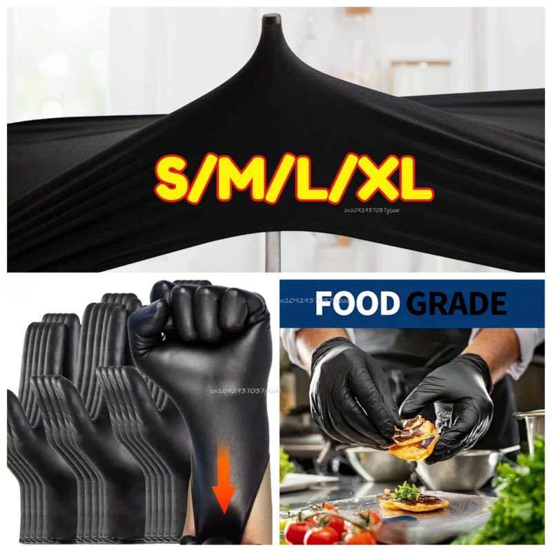 Gloves Black Washing Xl Tableware Disposible Latex Free PVC Gloves Housework Car Industry Gardening Pet Care Cooking Tools