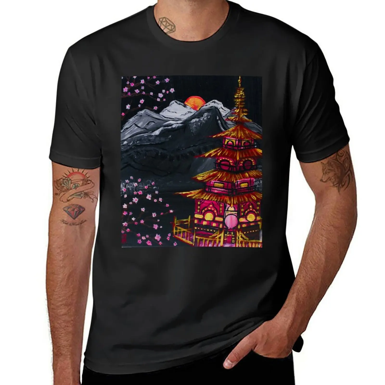 New Sakura Sunrise -YLM_arts T-Shirt quick drying shirt summer tops sweat shirts, men