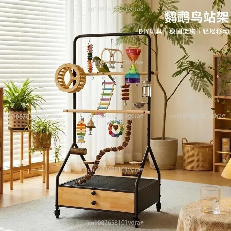 Parrot Perch: Large Interactive Perch for Position Training—Movable Perch for Gray Parrots