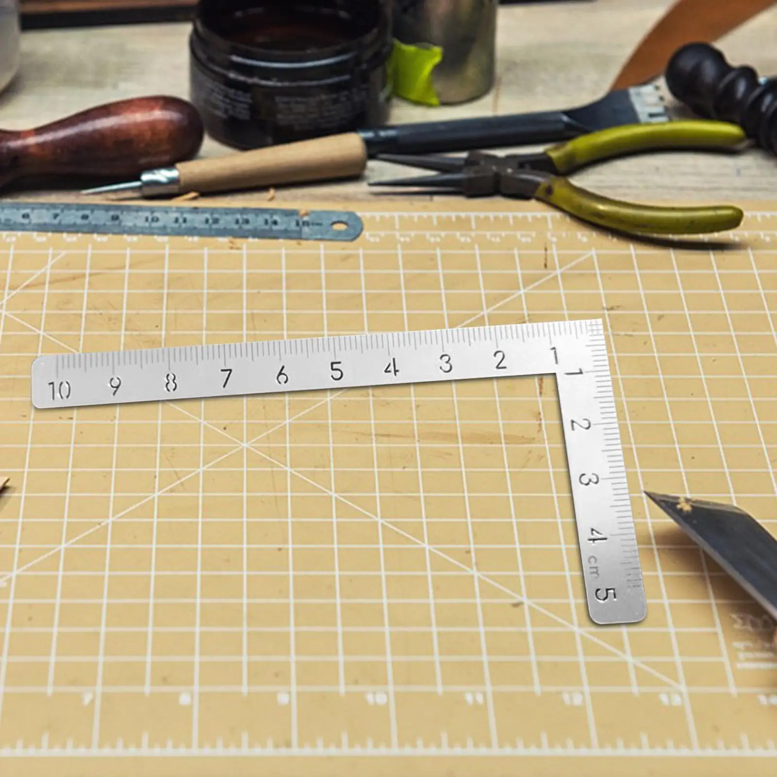 

Leather Craft Ruler Measuring Measure Tools Scale Ruler Angle Mini for Drafting