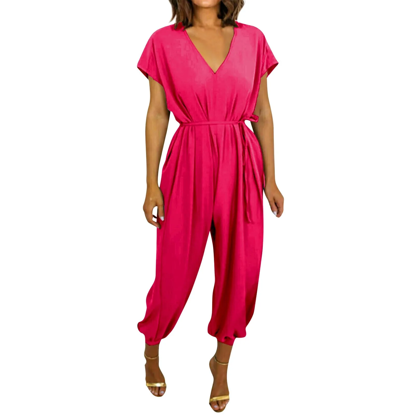 Fashion Jumpsuit Women Pattern Summer Clothes Women Summer Harlan Wide Leg Women Playsuit Overall Mono Deportivos Mujer Gym