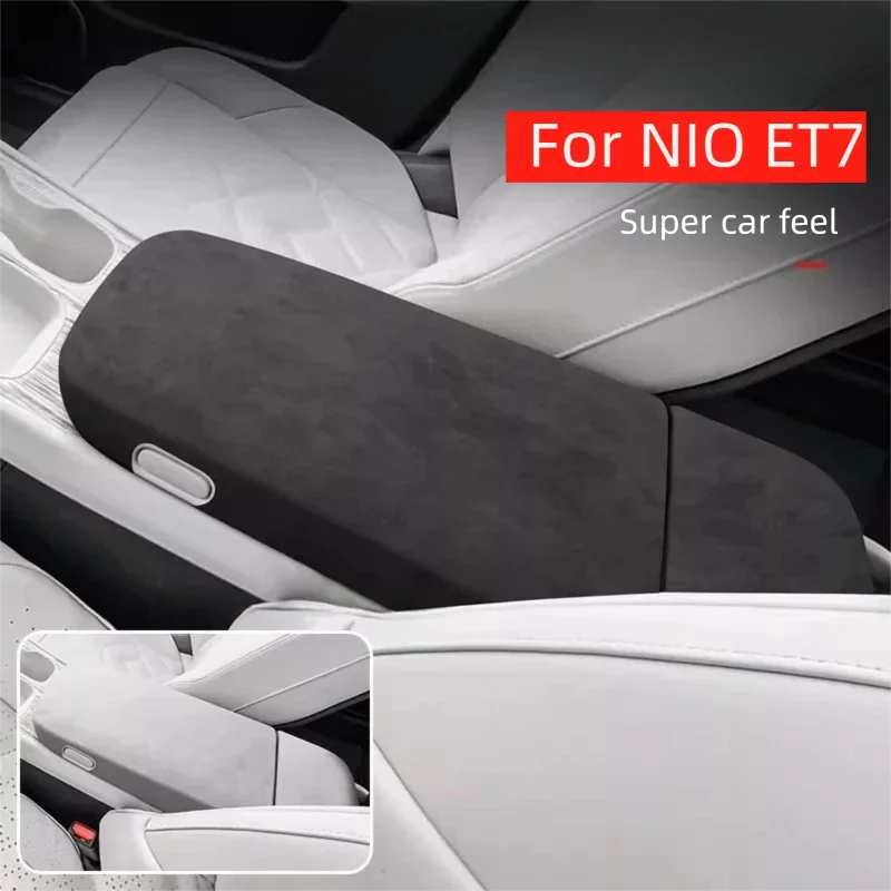 

For NIO ET7 Premium Suede Armrest Box Mat Cover, Interior Storage Box Protector Refit Accessories