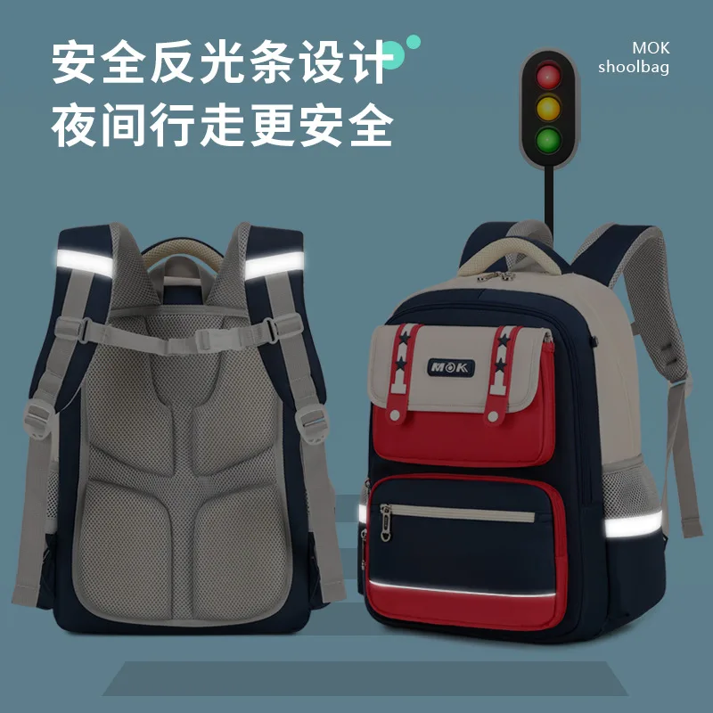 New Casual Simple Student Backpack for Girls Boys Large Capacity Children's Schoolbag Waterproof Spinal Protection Book Bag