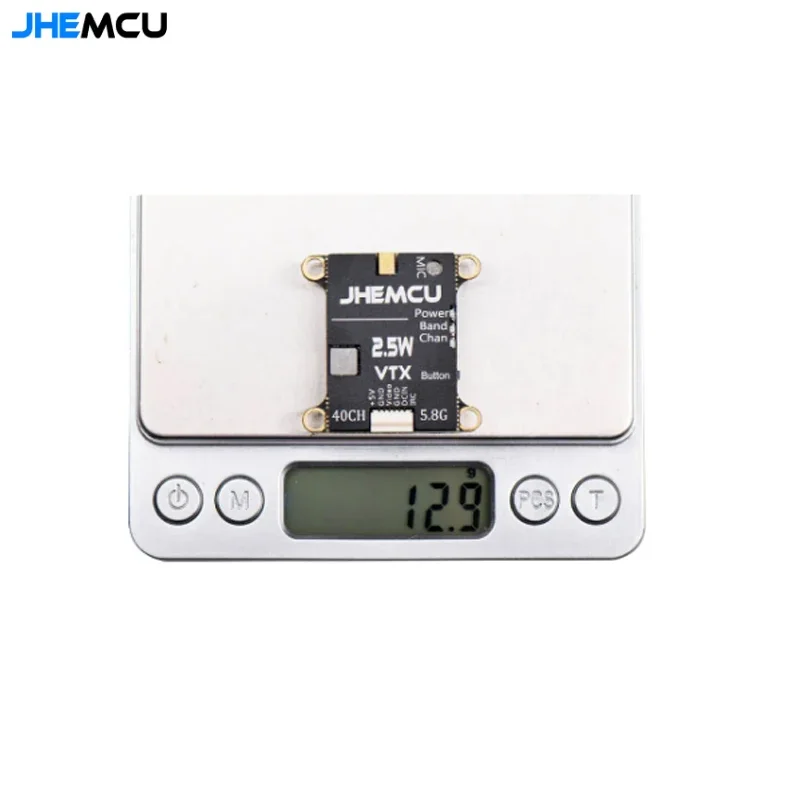 JHEMCU-transmisor FPV ajustable con micrófono incorporado, disipador de calor 2-6S, 30x30mm, 2,5 W, VTX, 5,8G, 40 canales, para avión RC, FPV, de largo alcance