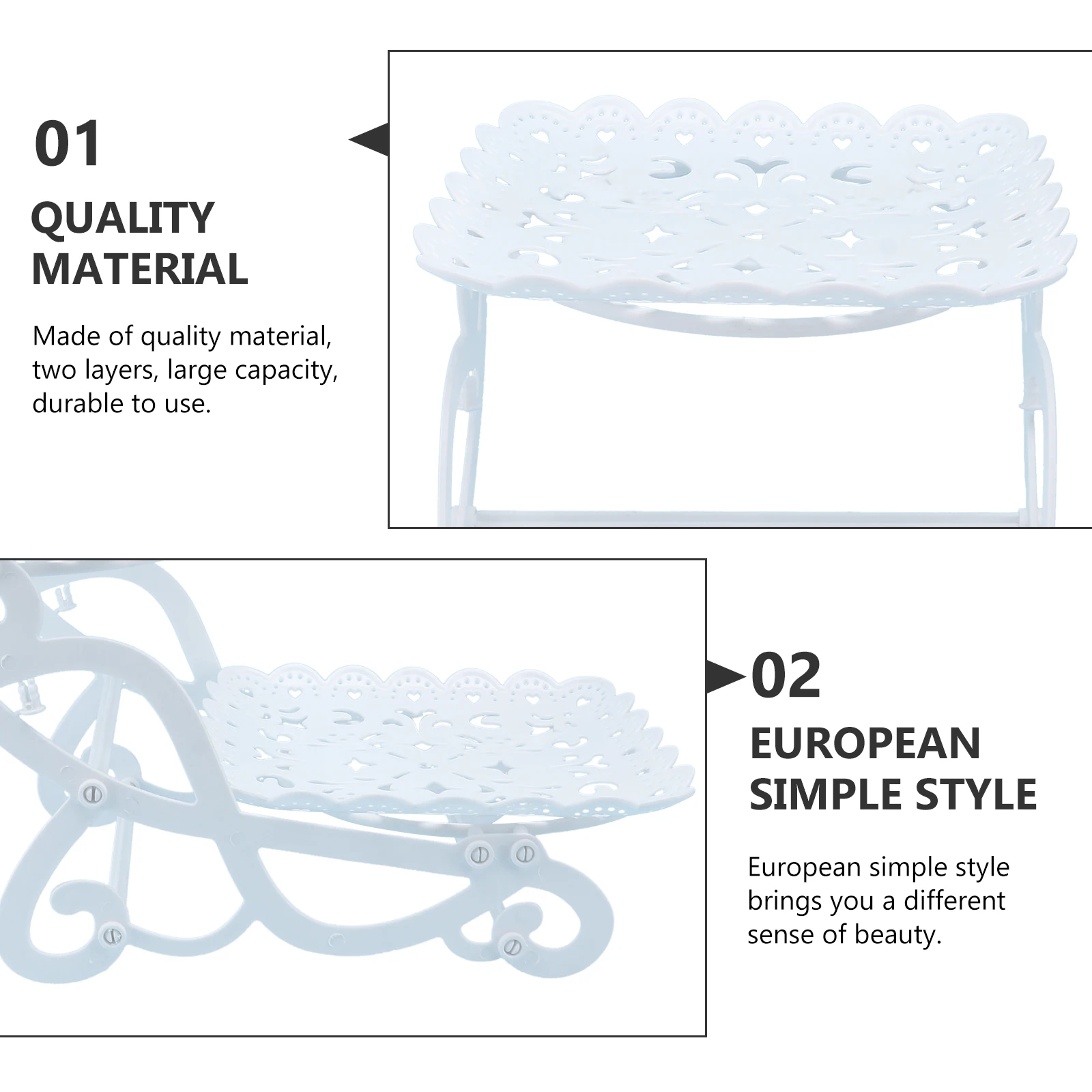 

Dessert Table Decor Cake Tray Two layer Large Capacity Fruit Container Storage Rack Holder Stylish Party Birthday