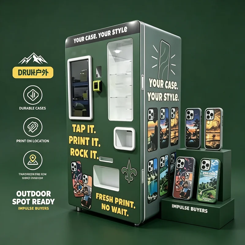 Industrial Grade Phone Case Printer Vending Booth Continuous Running Heavy Workload for Mall Atrium Area