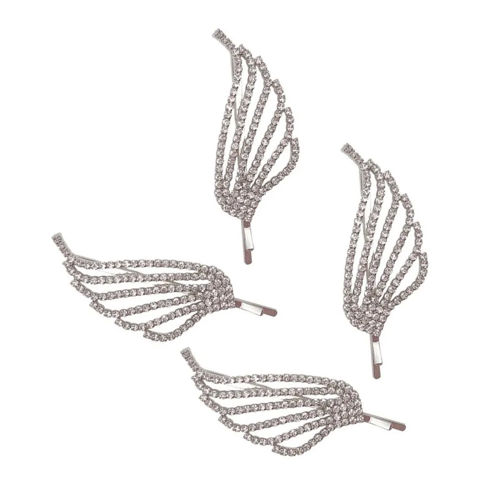4Pcs Rhinestones Hair Clips Crystal Barrette for Wedding Bridal Party Elegant Hair Accessories Women Hairpin