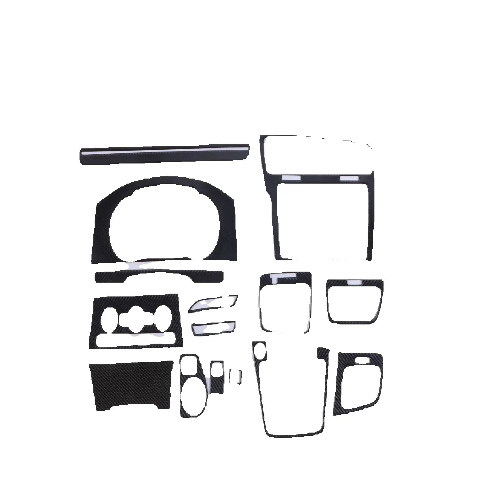 

15Pcs Carbon Fiber Interior Dashboard Cover FOR Volkswagen Golf 7 GTI MK7 2014-2019