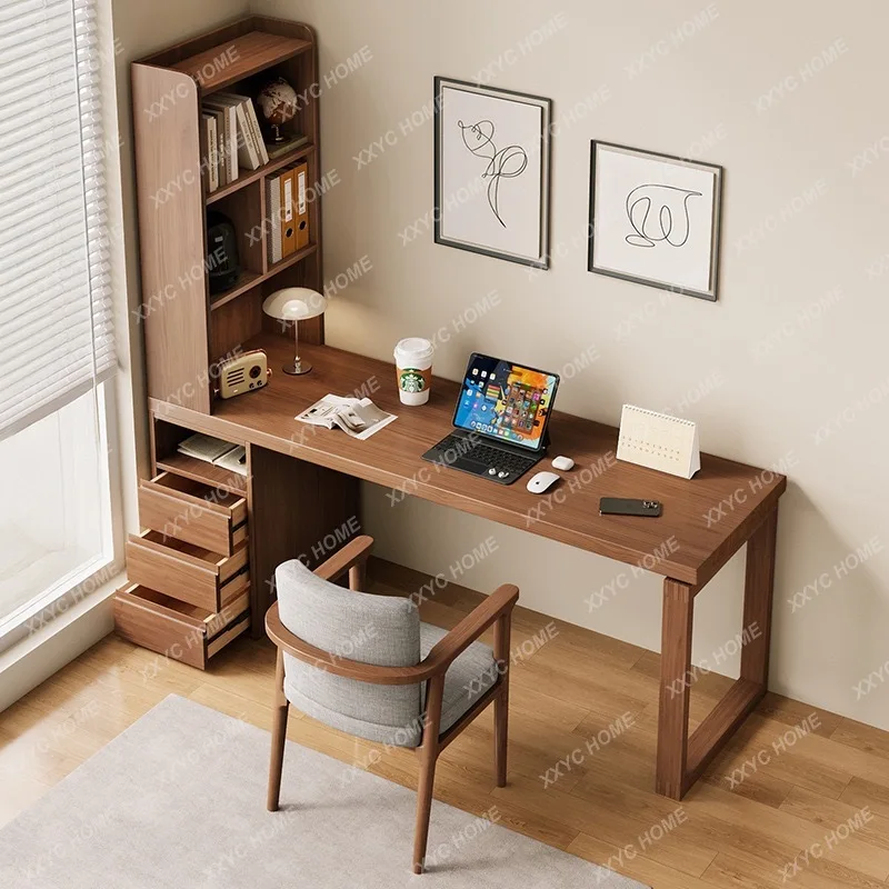 

Рабочий стол TT Light Luxury из массива дерева с выдвижными ящиками-книжными полками
